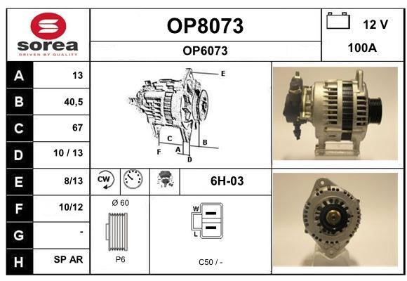SNRA OP8073 Alternator OP8073: Buy near me in Poland at 2407.PL - Good price!