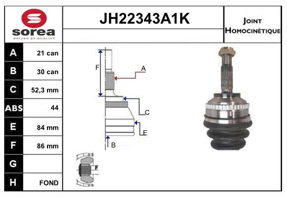 SNRA JH22343A1K Шарнир равных угловых скоростей (ШРУС) JH22343A1K: Отличная цена - Купить в Польше на 2407.PL!