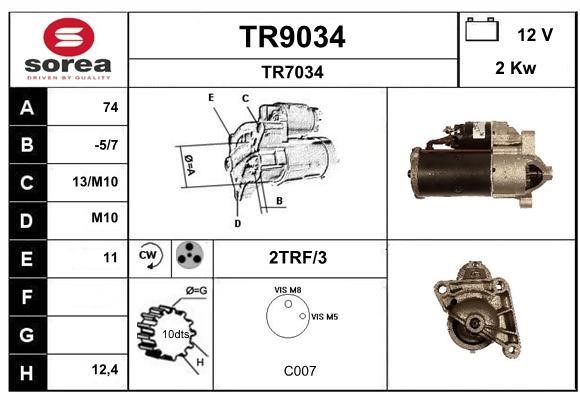 SNRA TR9034 Starter TR9034: Buy near me in Poland at 2407.PL - Good price!