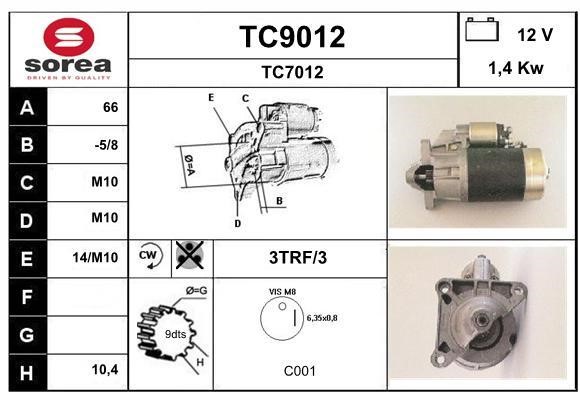 SNRA TC9012 Starter TC9012: Buy near me in Poland at 2407.PL - Good price!