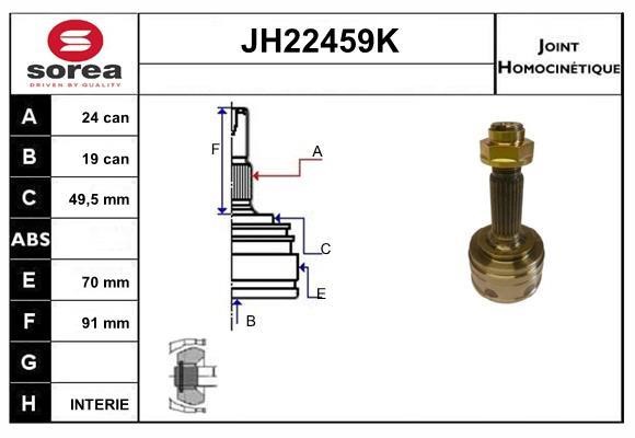 SNRA JH22459K Шарнир равных угловых скоростей (ШРУС) JH22459K: Отличная цена - Купить в Польше на 2407.PL!