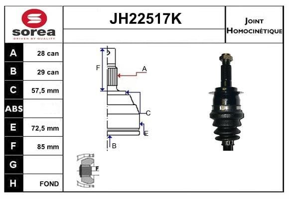 SNRA JH22517K Шарнир равных угловых скоростей (ШРУС) JH22517K: Отличная цена - Купить в Польше на 2407.PL!