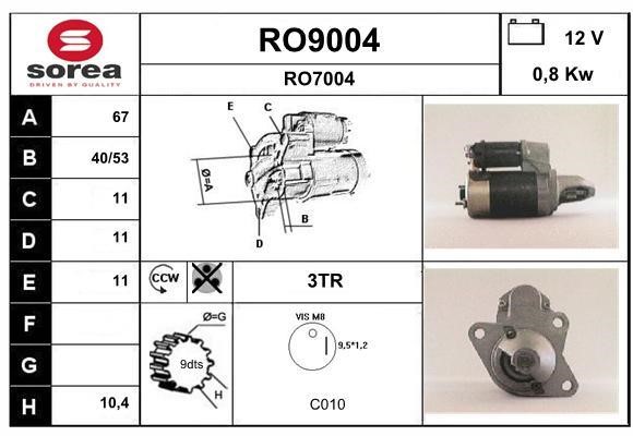 SNRA RO9004 Starter RO9004: Buy near me in Poland at 2407.PL - Good price!