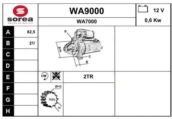SNRA WA9000 Anlasser WA9000: Kaufen Sie zu einem guten Preis in Polen bei 2407.PL!