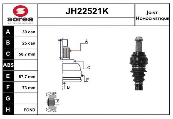SNRA JH22521K CV joint JH22521K: Buy near me in Poland at 2407.PL - Good price!