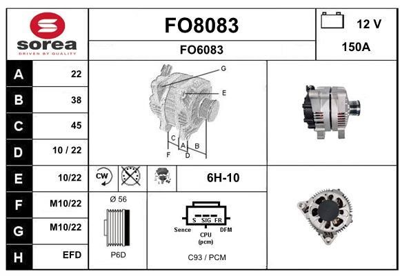 SNRA FO8083 Alternator FO8083: Buy near me at 2407.PL in Poland at an Affordable price!