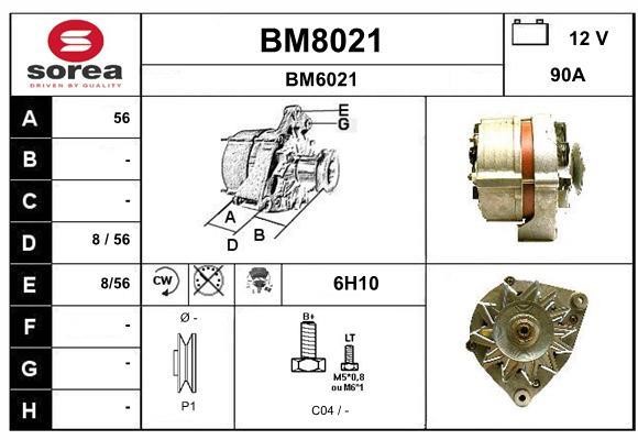 SNRA BM8021 Alternator BM8021: Buy near me in Poland at 2407.PL - Good price!