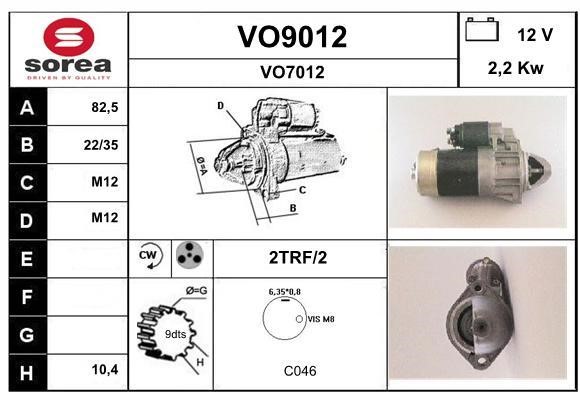 SNRA VO9012 Starter VO9012: Buy near me in Poland at 2407.PL - Good price!
