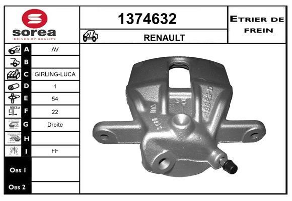 SNRA 1374632 Суппорт тормозной передний правый 1374632: Купить в Польше - Отличная цена на 2407.PL!