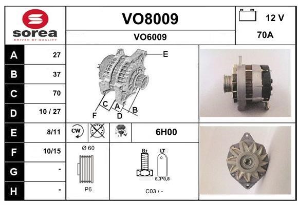 SNRA VO8009 Alternator VO8009: Dobra cena w Polsce na 2407.PL - Kup Teraz!