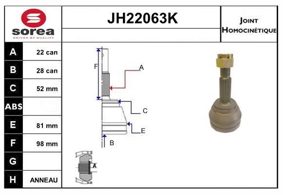 SNRA JH22063K CV joint JH22063K: Buy near me in Poland at 2407.PL - Good price!