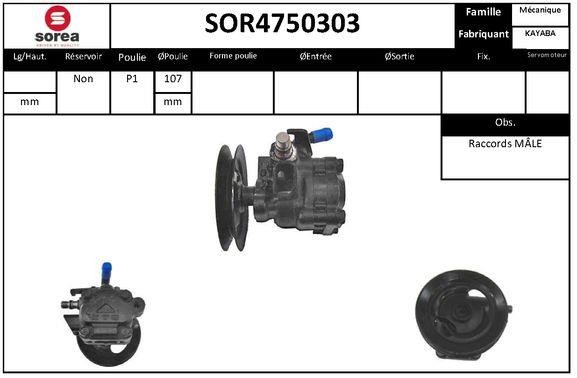 SNRA SOR4750303 Hydraulic Pump, steering system SOR4750303: Buy near me in Poland at 2407.PL - Good price!
