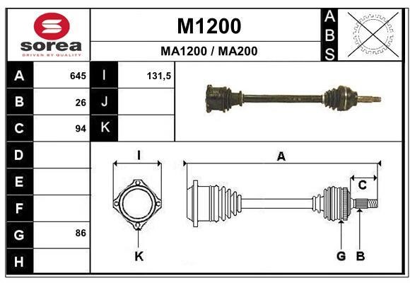 SNRA M1200 Antriebswelle M1200: Kaufen Sie zu einem guten Preis in Polen bei 2407.PL!