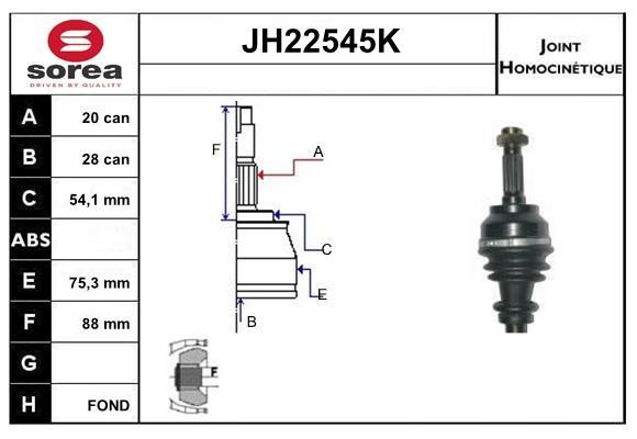 SNRA JH22545K Joint kit, drive shaft JH22545K: Buy near me in Poland at 2407.PL - Good price!