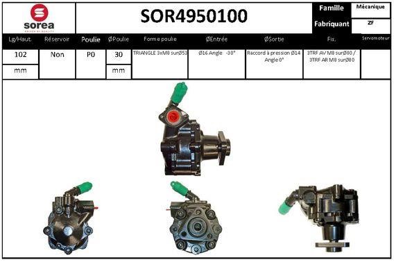 SNRA SOR4950100 Hydraulic Pump, steering system SOR4950100: Buy near me in Poland at 2407.PL - Good price!