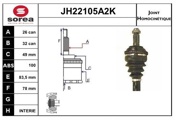 SNRA JH22105A2K CV joint JH22105A2K: Buy near me in Poland at 2407.PL - Good price!