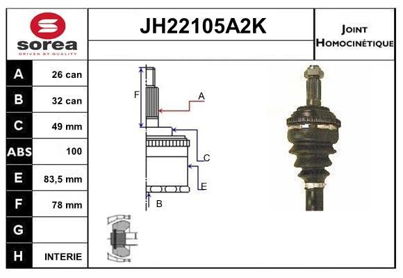 SNRA JH22105A2K Przegub homokinetyczny JH22105A2K: Atrakcyjna cena w Polsce na 2407.PL - Zamów teraz!