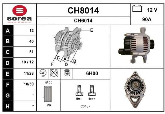 SNRA CH8014 Alternator CH8014: Buy near me in Poland at 2407.PL - Good price!