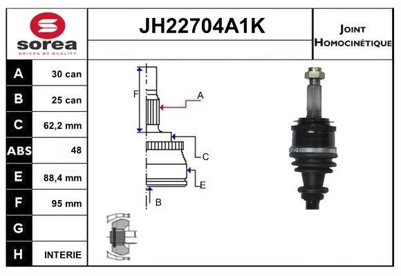 SNRA JH22704A1K Joint kit, drive shaft JH22704A1K: Buy near me in Poland at 2407.PL - Good price!