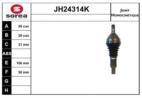 SNRA JH24314K Joint kit, drive shaft JH24314K: Buy near me in Poland at 2407.PL - Good price!