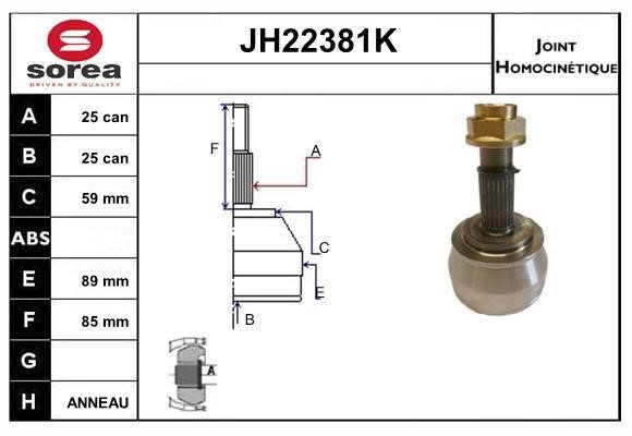 SNRA JH22381K Шарнир равных угловых скоростей (ШРУС) JH22381K: Отличная цена - Купить в Польше на 2407.PL!