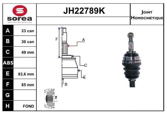 SNRA JH22789K Joint kit, drive shaft JH22789K: Buy near me in Poland at 2407.PL - Good price!