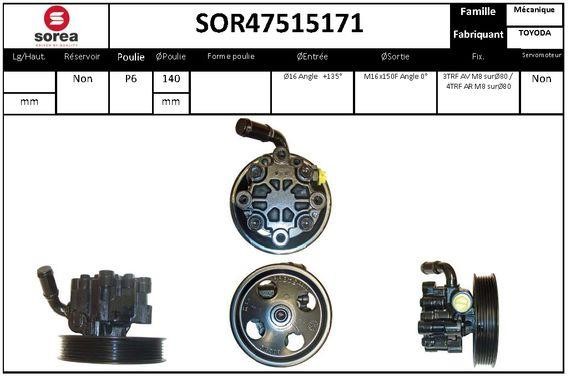 SNRA SOR47515171 Hydraulic Pump, steering system SOR47515171: Buy near me in Poland at 2407.PL - Good price!