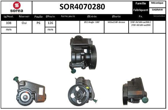 SNRA SOR4070280 Hydraulic Pump, steering system SOR4070280: Buy near me in Poland at 2407.PL - Good price!