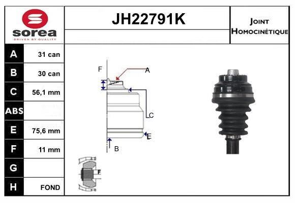 SNRA JH22791K Joint kit, drive shaft JH22791K: Buy near me in Poland at 2407.PL - Good price!
