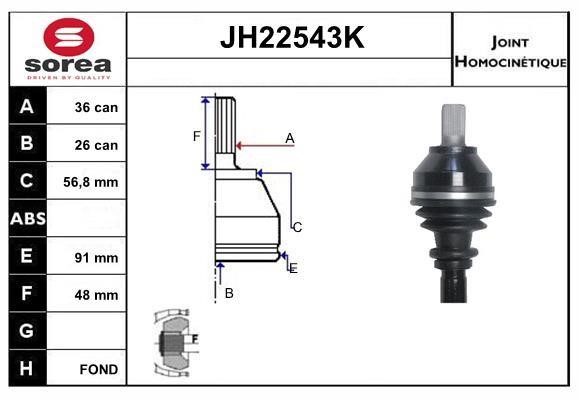 SNRA JH22543K Joint Kit, drive shaft JH22543K: Buy near me in Poland at 2407.PL - Good price!
