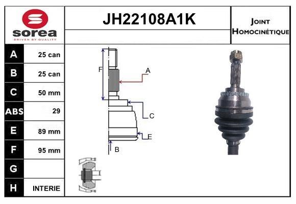 SNRA JH22108A1K Joint kit, drive shaft JH22108A1K: Buy near me in Poland at 2407.PL - Good price!
