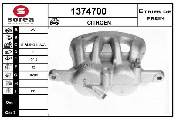 SNRA 1374700 Brake caliper 1374700: Buy near me at 2407.PL in Poland at an Affordable price!