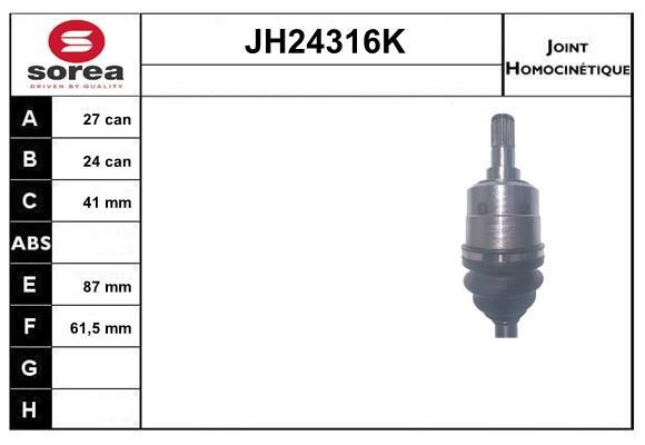 SNRA JH24316K Joint kit, drive shaft JH24316K: Buy near me in Poland at 2407.PL - Good price!