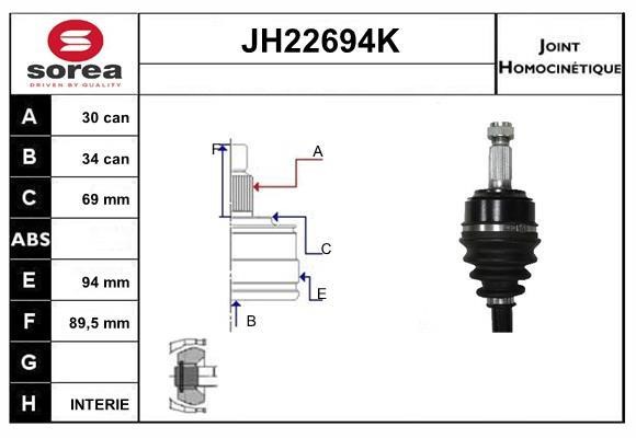SNRA JH22694K Joint kit, drive shaft JH22694K: Buy near me in Poland at 2407.PL - Good price!