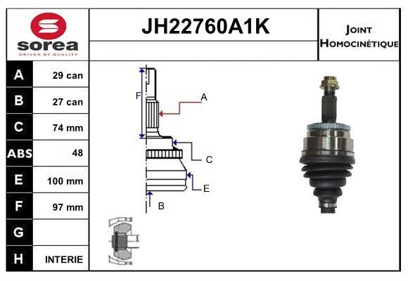SNRA JH22760A1K Joint kit, drive shaft JH22760A1K: Buy near me in Poland at 2407.PL - Good price!