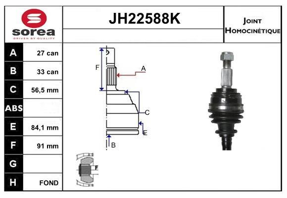 SNRA JH22588K Joint kit, drive shaft JH22588K: Buy near me in Poland at 2407.PL - Good price!