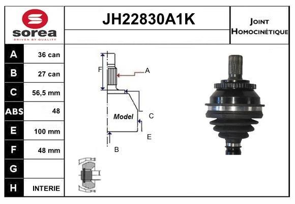 SNRA JH22830A1K Joint kit, drive shaft JH22830A1K: Buy near me at 2407.PL in Poland at an Affordable price!