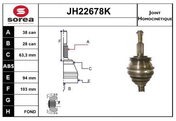 SNRA JH22678K Joint kit, drive shaft JH22678K: Buy near me in Poland at 2407.PL - Good price!