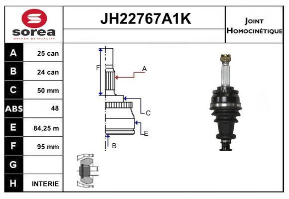 SNRA JH22767A1K Joint kit, drive shaft JH22767A1K: Buy near me in Poland at 2407.PL - Good price!