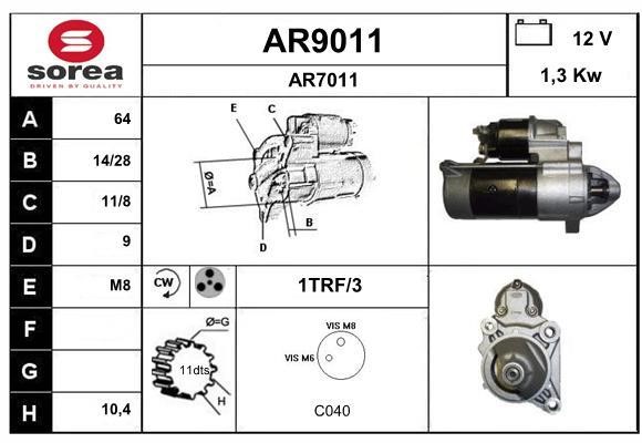 SNRA AR9011 Стартер AR9011: Купить в Польше - Отличная цена на 2407.PL!