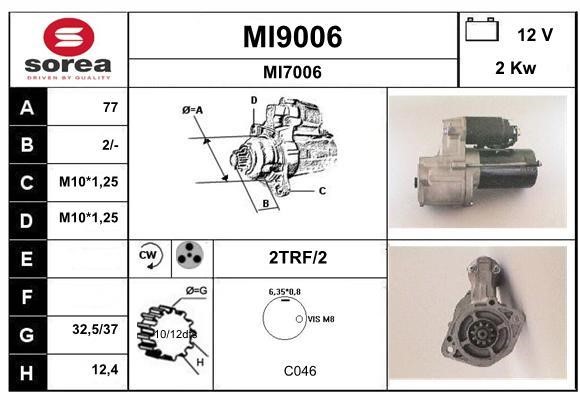 SNRA MI9006 Starter MI9006: Buy near me in Poland at 2407.PL - Good price!