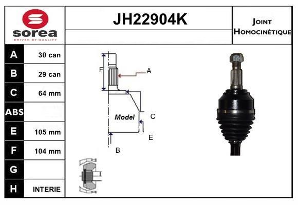 SNRA JH22904K Joint kit, drive shaft JH22904K: Buy near me in Poland at 2407.PL - Good price!