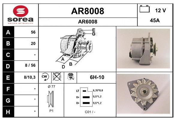 SNRA AR8008 Alternator AR8008: Buy near me in Poland at 2407.PL - Good price!