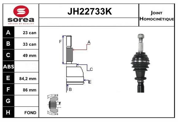 SNRA JH22733K Joint kit, drive shaft JH22733K: Buy near me in Poland at 2407.PL - Good price!