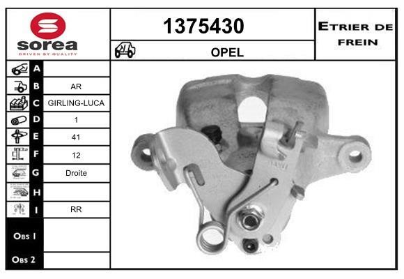 SNRA 1375430 Brake caliper rear right 1375430: Buy near me in Poland at 2407.PL - Good price!