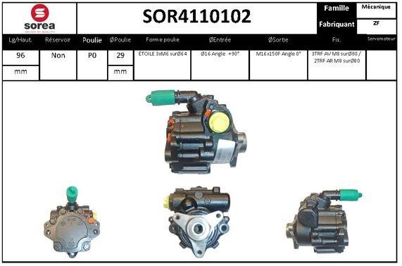 SNRA SOR4110102 Hydraulic Pump, steering system SOR4110102: Buy near me in Poland at 2407.PL - Good price!