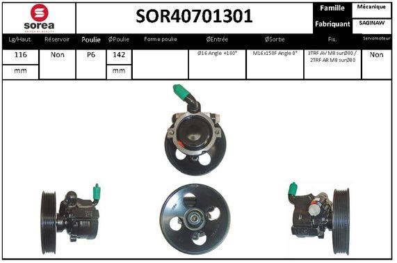 SNRA SOR40701301 Hydraulic Pump, steering system SOR40701301: Buy near me in Poland at 2407.PL - Good price!