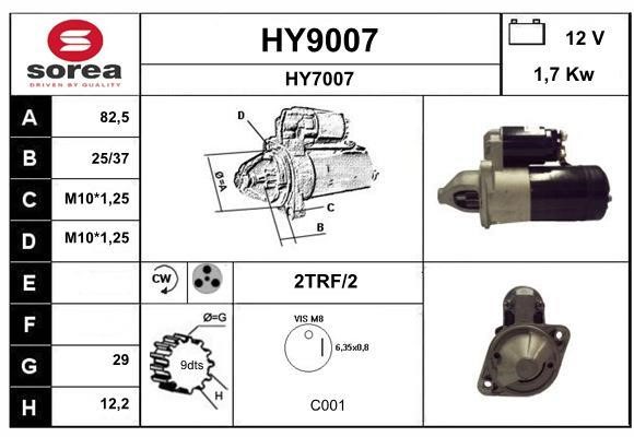 SNRA HY9007 Anlasser HY9007: Kaufen Sie zu einem guten Preis in Polen bei 2407.PL!
