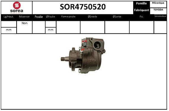 SNRA SOR4750520 Pompa hydrauliczna, układ kierowniczy SOR4750520: Dobra cena w Polsce na 2407.PL - Kup Teraz!