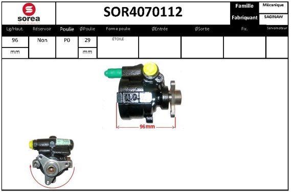 SNRA SOR4070112 Hydraulic Pump, steering system SOR4070112: Buy near me in Poland at 2407.PL - Good price!